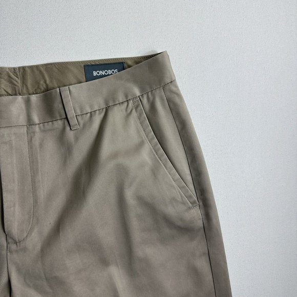 Bonobos Wednesday Pants Men's 33x32 Beige Flat Front Straight Leg Casual Chino - Picture 6 of 9